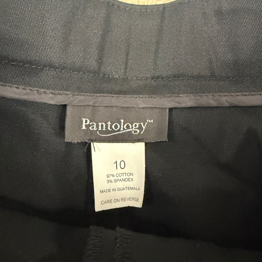Pantology Womens Black Cotton Stretch Chino Shorts Size 10 Mid Rise Tailored - Picture 3 of 8